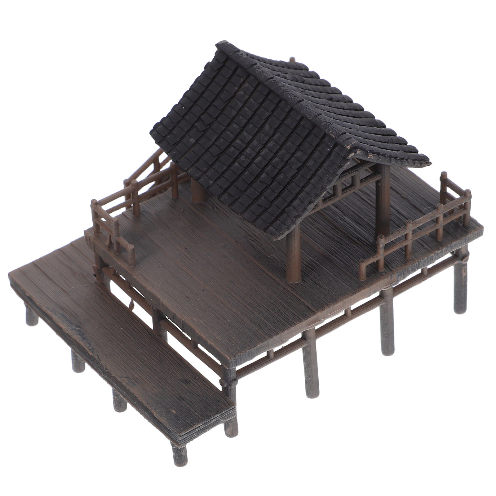 Mini Bonsai Zen Garden - Patung Paviliun Mini yang Dibuat dengan