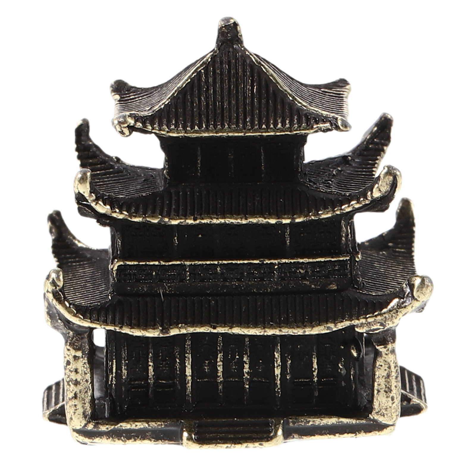 Mini Bonsai Zen Garden - Patung Pagoda Kuningan Mini, Paviliun Kuno