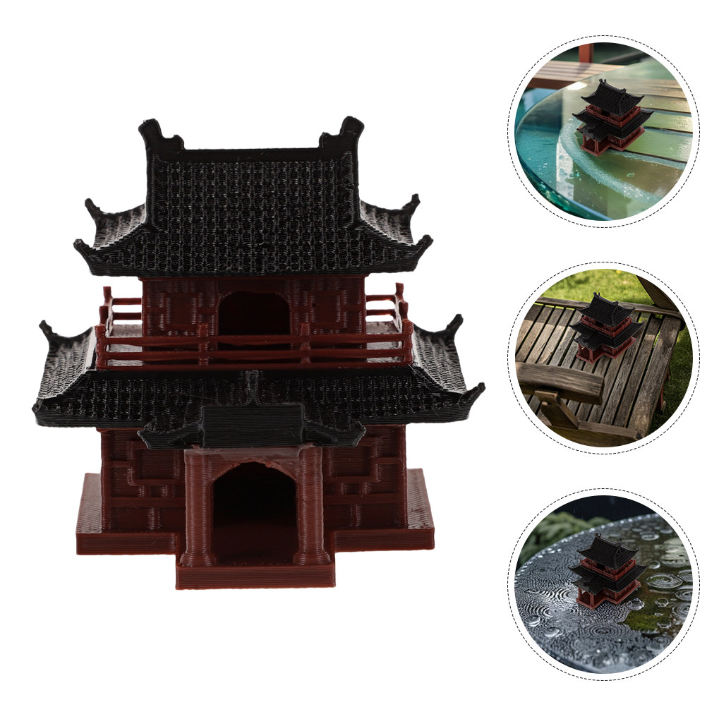 Mini Bonsai Zen Garden - Patung Paviliun Kuno Mini Pagoda untuk