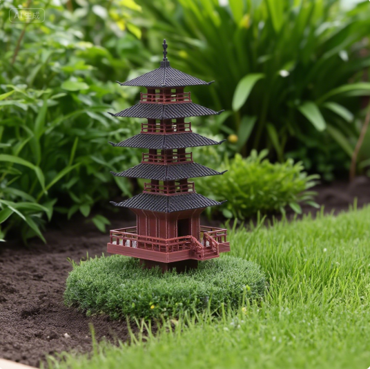 Mini Bonsai Zen Garden - Dekorasi Bonsai Akuarium Taman Patung Pagoda