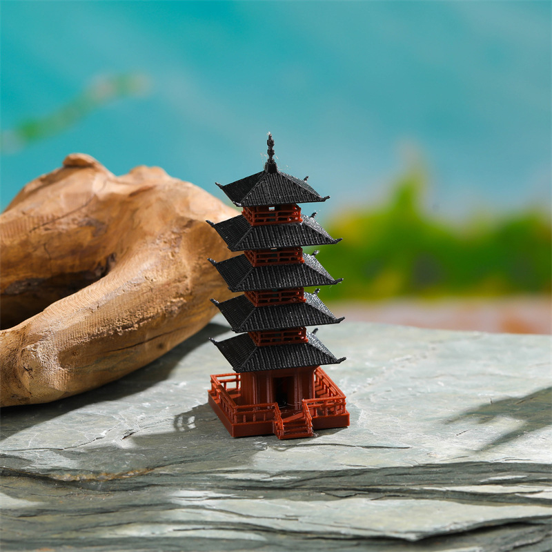 Mini Bonsai Zen Garden - 1 Buah Patung Pagoda Mini Model