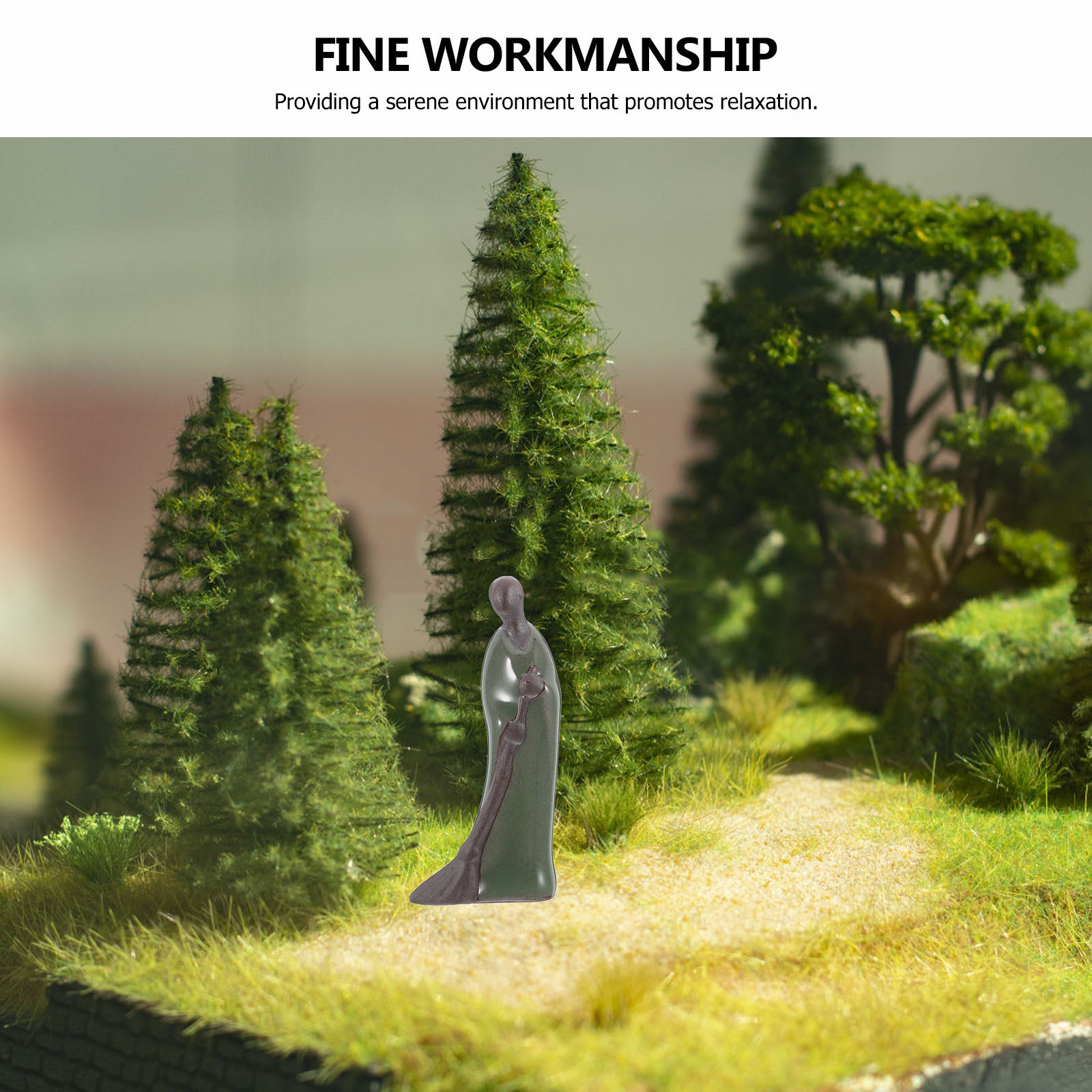 Patung Keramik Mini Sang Buddh - Mini Bonsai Zen Garden ulasan dan harga
