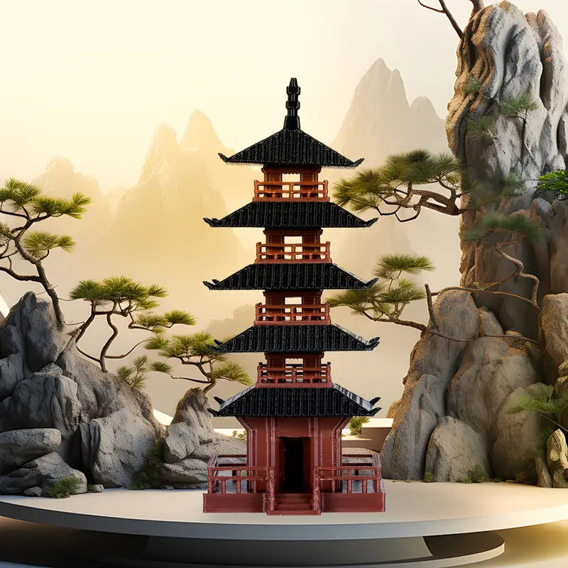 1 Buah Patung Pagoda Mini Mode - Mini Bonsai Zen Garden ulasan dan harga