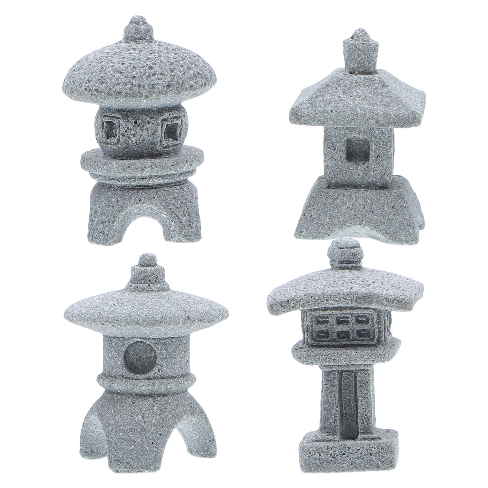 4Pcs Patung Paviliun Mini Resi - Mini Bonsai Zen Garden ulasan dan harga