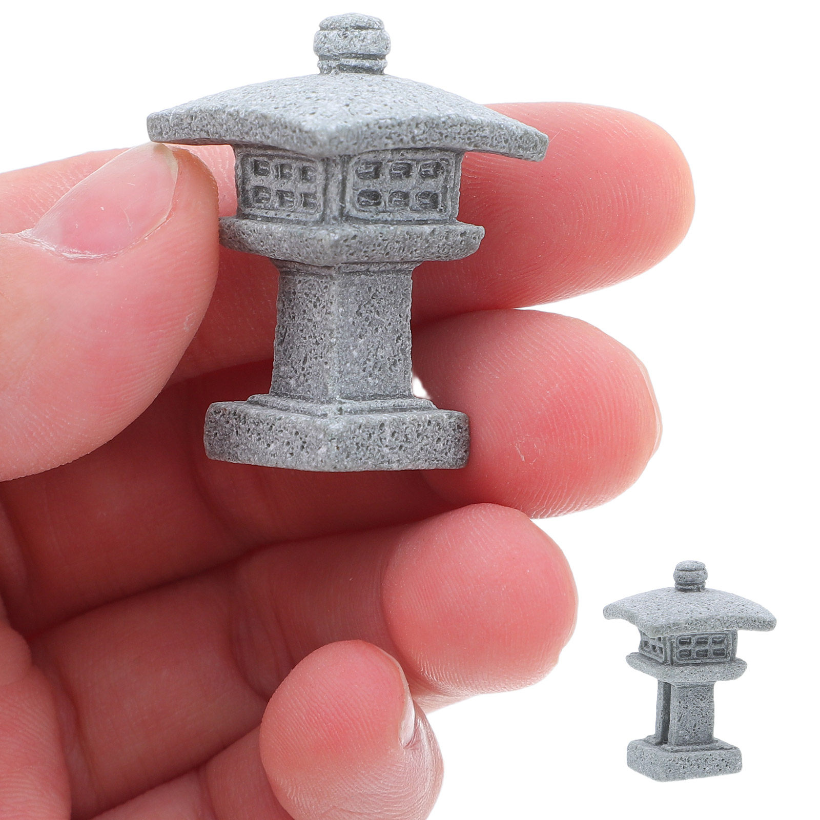 4Pcs Patung Paviliun Mini Resi - Mini Bonsai Zen Garden ulasan dan harga