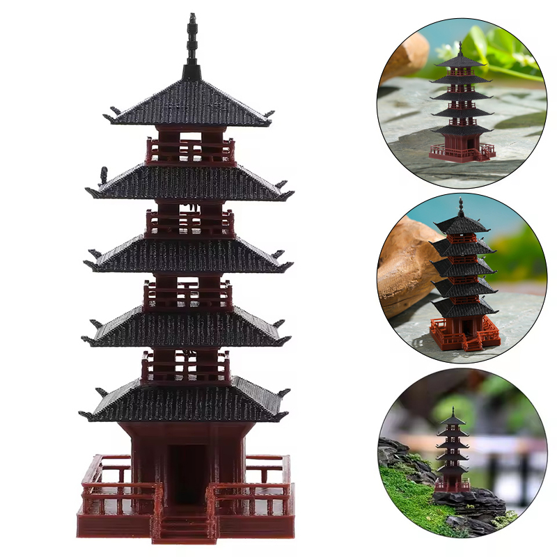 1 Buah Patung Pagoda Mini Mode - Mini Bonsai Zen Garden ulasan dan harga